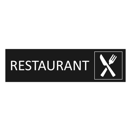 Zwart aluminium deurbordje Restaurant