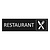 Zwart aluminium deurbordje Restaurant