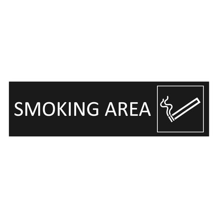 Zwart aluminium deurbordje Smoking area 165 x 45 mm - per 1 stuk