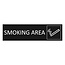 Zwart aluminium deurbordje Smoking area 165 x 45 mm - per 1 stuk