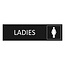 Zwart aluminium deurbordje Ladies 165 x 45 mm - per 1 stuk