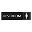 Zwart aluminium deurbordje Restroom vrouwen 165 x 45 mm - per 1 stuk