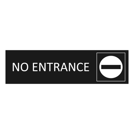 Zwart aluminium deurbordje No entrance 165 x 45 mm - per 1 stuk