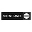 Zwart aluminium deurbordje No entrance 165 x 45 mm - per 1 stuk