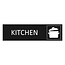 Zwart aluminium deurbordje Kitchen 165 x 45 mm - per 1 stuk