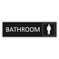 Zwart aluminium deurbordje Bathroom mannen 165 x 45 mm - per 1 stuk
