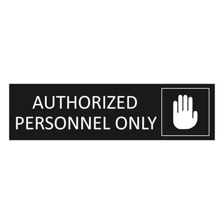 Zwart aluminium deurbordje Authorized personnel only 165 x 45 mm - per 1 stuk