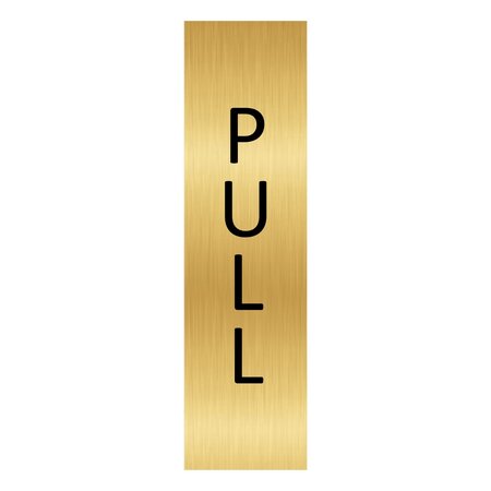 Goud aluminium deurbordje pull staand  165 x 45 mm - per 1 stuk