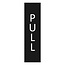 Zwart aluminium deurbordje pull staand  165 x 45 mm - per 1 stuk
