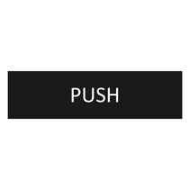 Zwart aluminium deurbordje push liggend