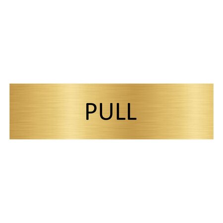 Goud aluminium deurbordje pull liggend  165 x 45 mm - per 1 stuk