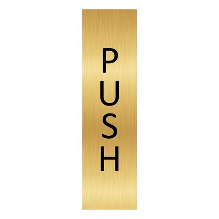 Goud aluminium deurbordje push staand  165 x 45 mm - per 1 stuk