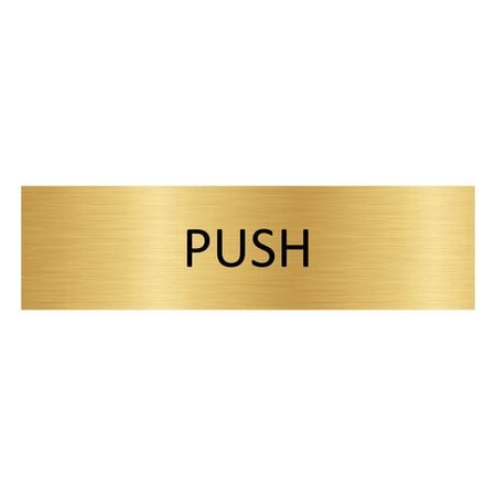 Goud aluminium deurbordje push liggend  165 x 45 mm - per 1 stuk