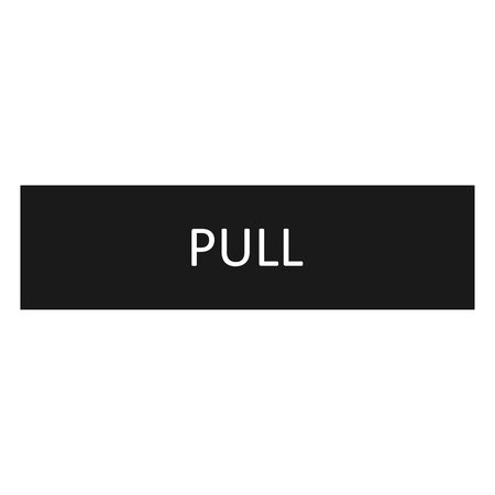 Zwart aluminium deurbordje pull liggend  165 x 45 mm - per 1 stuk