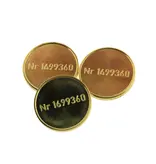 Messing naslag Miele munten 1699360 met gat - per 100 stuks