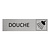 Zilver aluminium deurbordje Douche