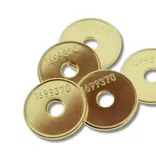 Messing naslag Miele munten 1699370 met gat - per 100 stuks