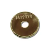 Messing naslag Miele munten 1699370 met gat - per 100 stuks