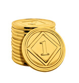 CombiCraft Glimmende geëloxeerde plastic munten goudkleurig Ø29mm - per 100 stuks