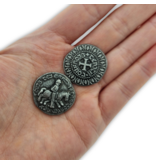Replica middeleeuwse munt zilverkleurig ca. Ø24mm - per 100 stuks