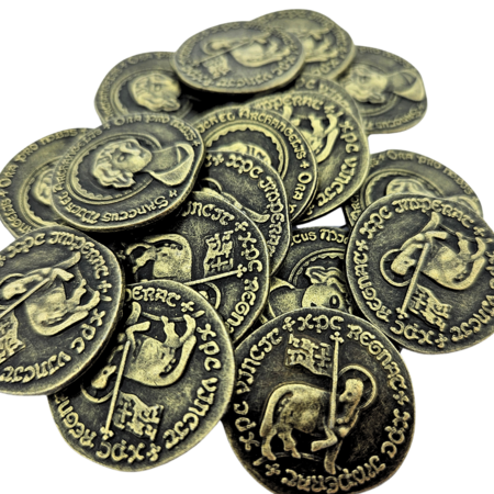 Replica middeleeuwse munt goudkleurig ca. Ø24mm - per 100 stuks