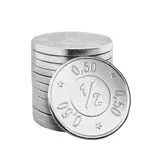 CombiCraft Staal vernikkelde winkelwagenmunten € 0,50 formaat - per 100 stuks