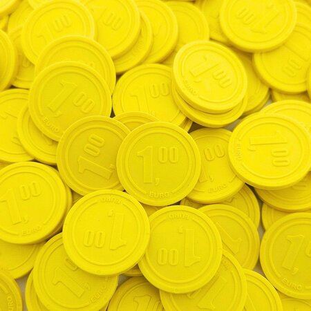 CombiCraft Plastic winkelwagenmunten reliëf 1,00 euro - per 250 stuks