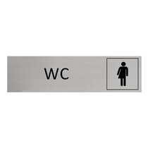 Zilver aluminium deurbordje WC Genderneutraal