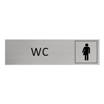 Zilver aluminium deurbordje WC Genderneutraal