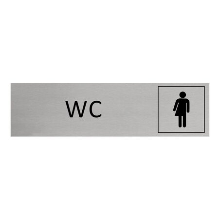 Aluminium deurbordje WC genderneutraal 165 x 45 mm - per 1 stuk