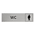 Zilver aluminium deurbordje WC Genderneutraal