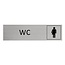 Aluminium deurbordje WC genderneutraal 165 x 45 mm - per 1 stuk