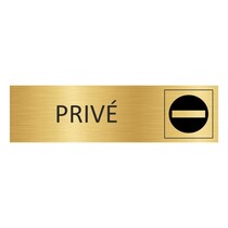 Goud aluminium deurbordje Privé