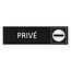 Zwart aluminium deurbordje Privé 165 x 45 mm - per 1 stuk