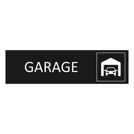 Zwart aluminium deurbordje Garage 165 x 45 mm - per 1 stuk