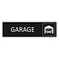 Zwart aluminium deurbordje Garage 165 x 45 mm - per 1 stuk