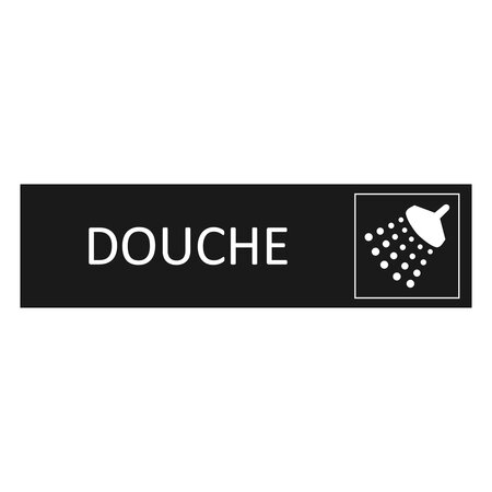 Zwart aluminium deurbordje Douche 165 x 45 mm - per 1 stuk