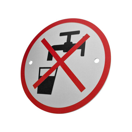 CombiCraft Aluminium deurbordje Geen drinkwater Ø75mm met 2 gaten - per 1 stuk