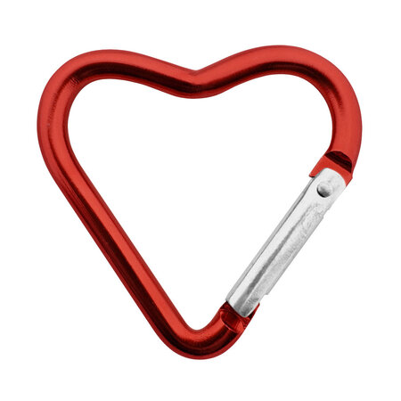 Karabijnhaak hart kleurenmix 44x43mm aluminium - per set van 6 kleuren
