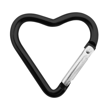 Karabijnhaak hart kleurenmix 44x43mm aluminium - per set van 6 kleuren