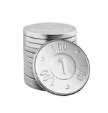 CombiCraft Staal vernikkelde consumptiemunten met getal 1 Ø23mm - per 100 stuks