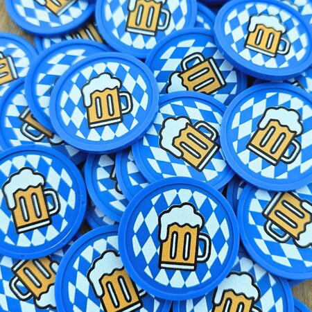 Oktoberfest munten met Beierse ruit Ø29mm - 100 stuks