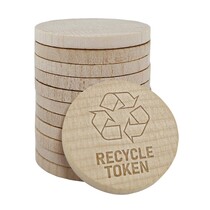 Consumptiemunten recycle hout - 100 stuks