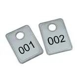 CombiCraft Garderobemunten Tiffany kunststof zilverkleurig met een eigen nummering - per 1 stuk