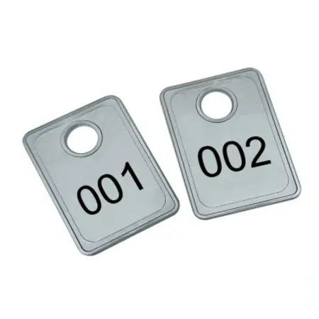 CombiCraft Garderobemunten Tiffany kunststof zilverkleurig met een eigen nummering - per 1 stuk