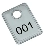 CombiCraft Garderobemunten Tiffany kunststof zilverkleurig met een eigen nummering - per 1 stuk