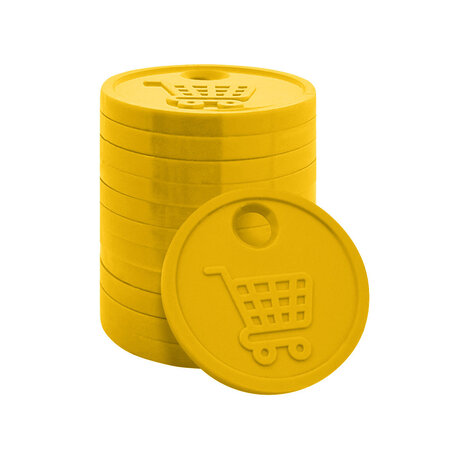 CombiCraft Plastic winkelwagenmunten €0,50 formaat met gat - per 100 stuks