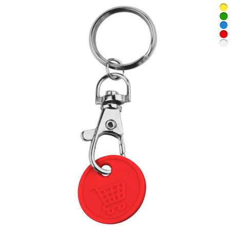 CombiCraft Plastic winkelwagenmunt sleutelhanger €0,50 formaat met karabijnhaak - per 10 stuks