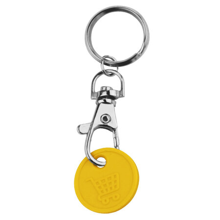 CombiCraft Plastic winkelwagenmunt sleutelhanger €0,50 formaat met karabijnhaak - per 10 stuks