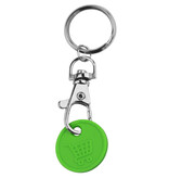 CombiCraft Plastic winkelwagenmunt sleutelhanger €0,50 formaat met karabijnhaak - per 10 stuks
